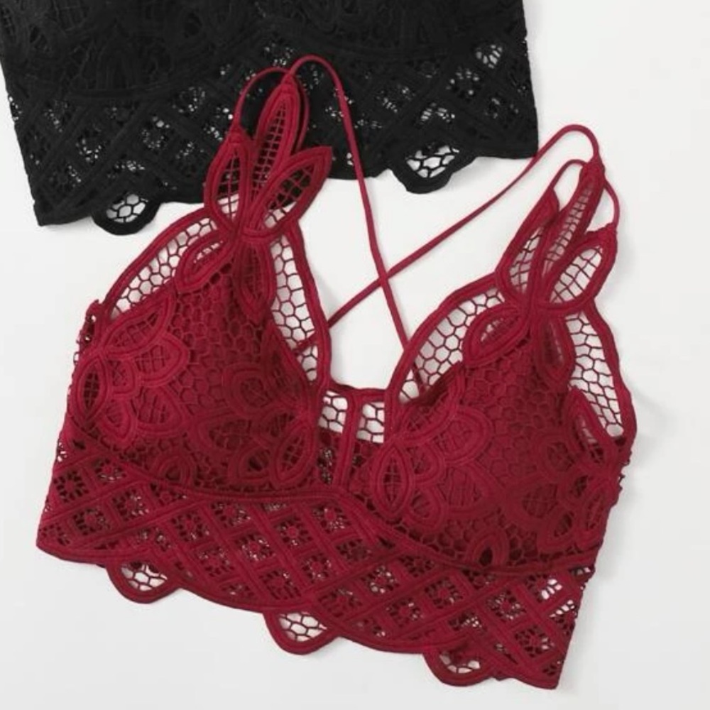 Maroon Lace Bralette